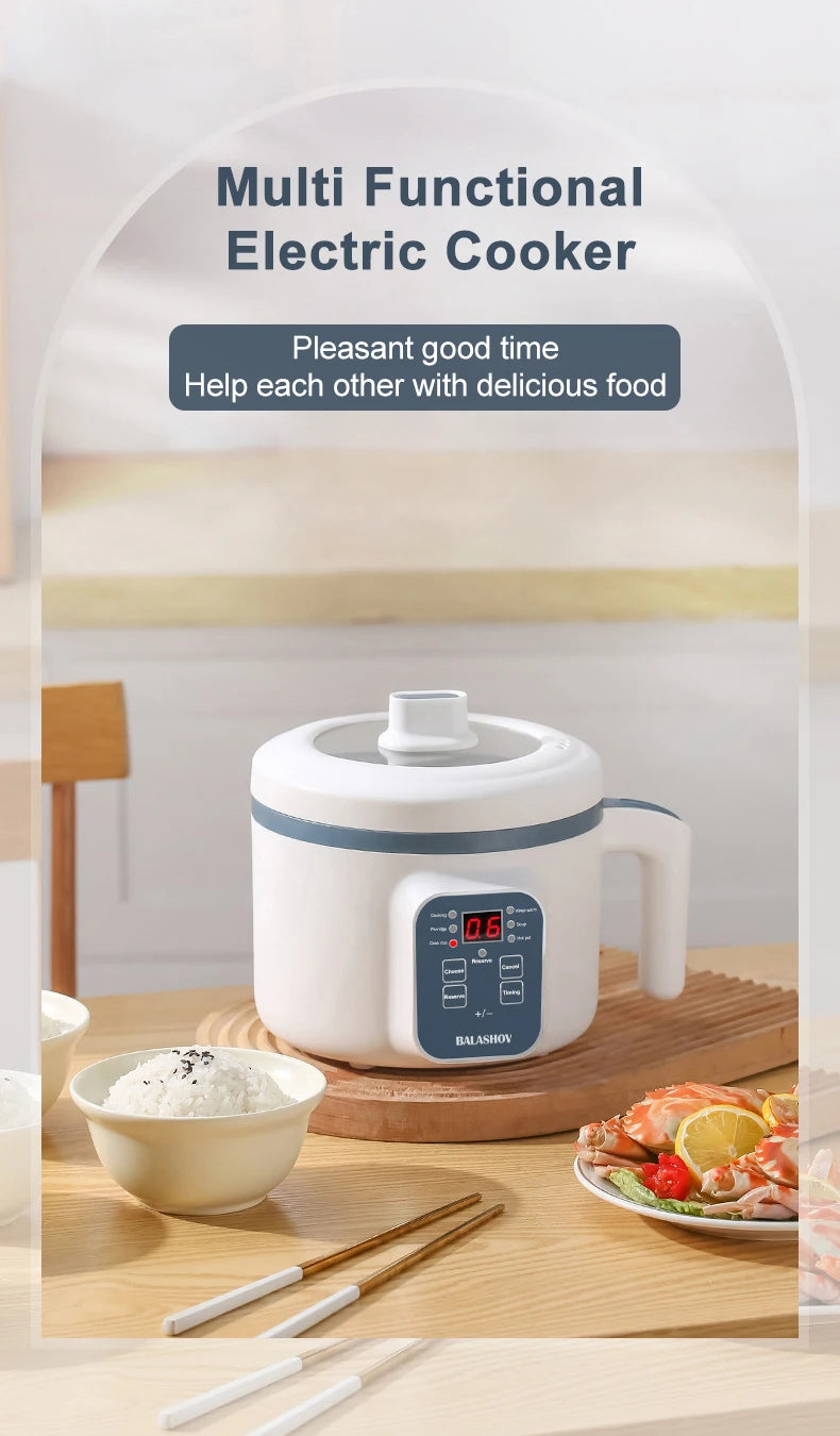 1.7L Electric Rice Cooker 1-2 People Household Non-stick Pan Single/Double Layer Hot Pot Cooking pot Electric Rice Cooker EU/US