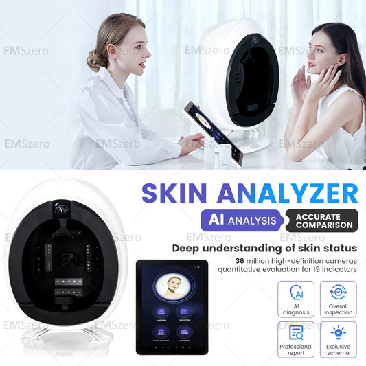 3D AI Facial Skin Analyzer Detection Skin Problem Diagnosis 8 Spectrum Professional Analysis Beauty Salon Equipment