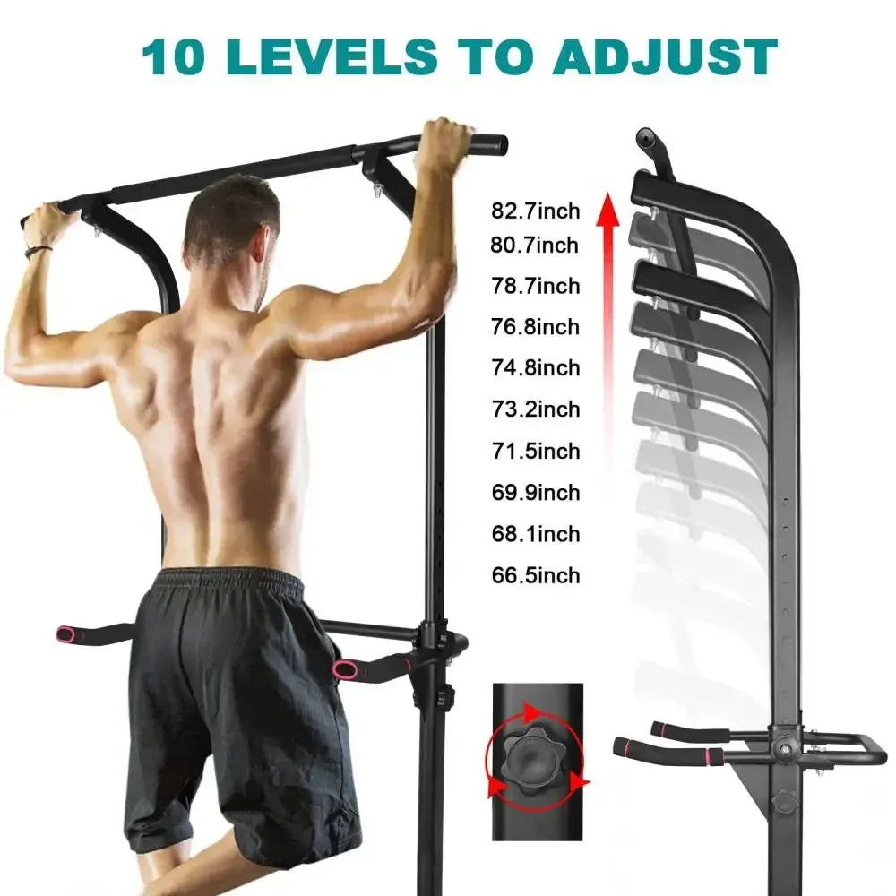 PBench Pull Up Bar Stand Adjustable Height Heavy Duty Multi-Function Fitness Training Equipment
