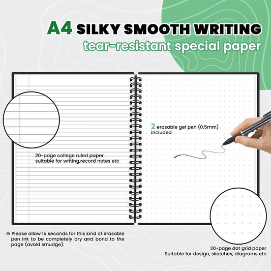Reusable Smart Notebook, Rewritable Notepad for Student