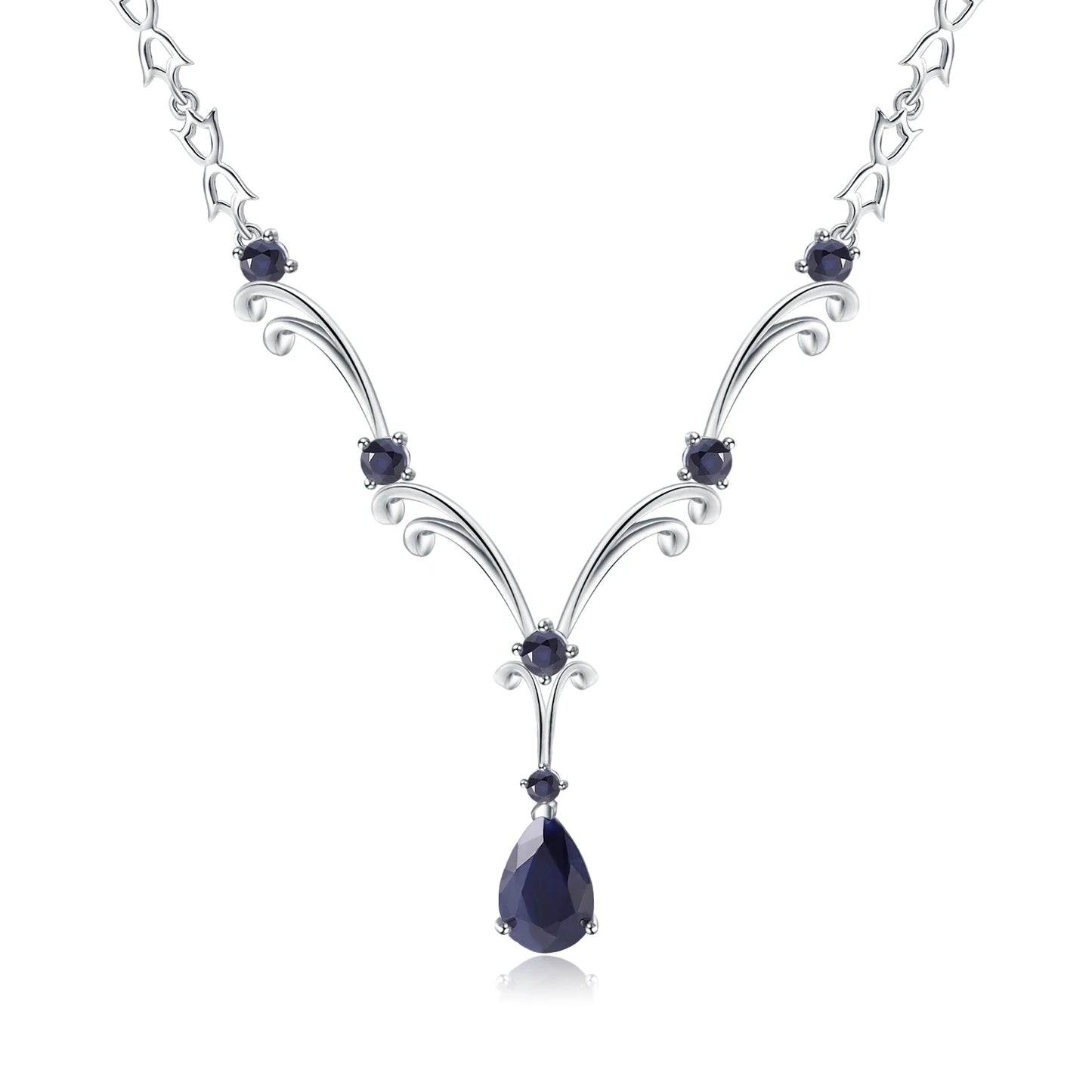 Natural Sky Blue Topaz Gemstone Pendant Necklace for Women Luxury 925 Sterling Silver Vintage Fine Jewelry