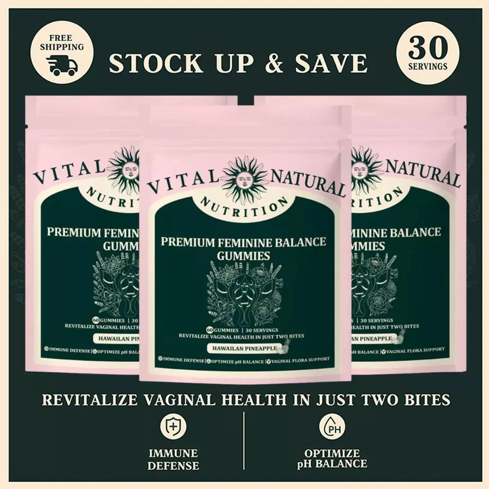 60 pieces of Vital Source Feminine Balance Gummies are selling well, caring for women preferred gift- Hawaiian Pineapple