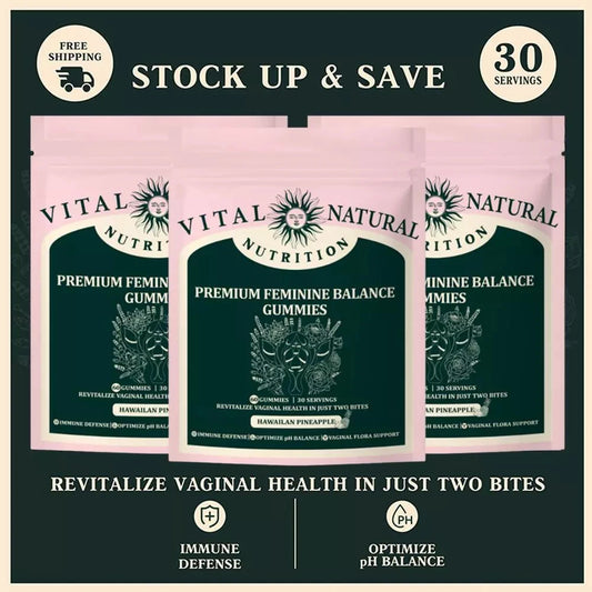 60 pieces of Vital Source Feminine Balance Gummies are selling well, caring for women preferred gift- Hawaiian Pineapple
