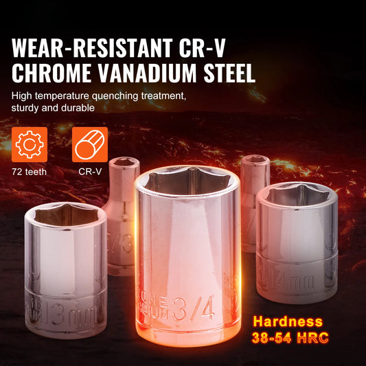 SucceBuy Mechanics Tool Set and Socket Set 1/4" 3/8" 1/2" Drive Deep Standard Sockets 450 Pcs SAE and Metric Mechanic Tool Kit