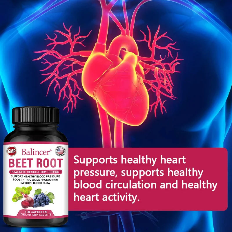 Beet Root Powder Extract + Black Pepper, Vitamin and Mineral Supplement,, Blood Pressure Health