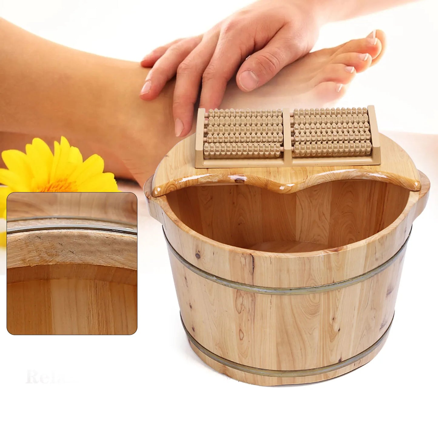 Wooden Foot Bath Massage Barrel