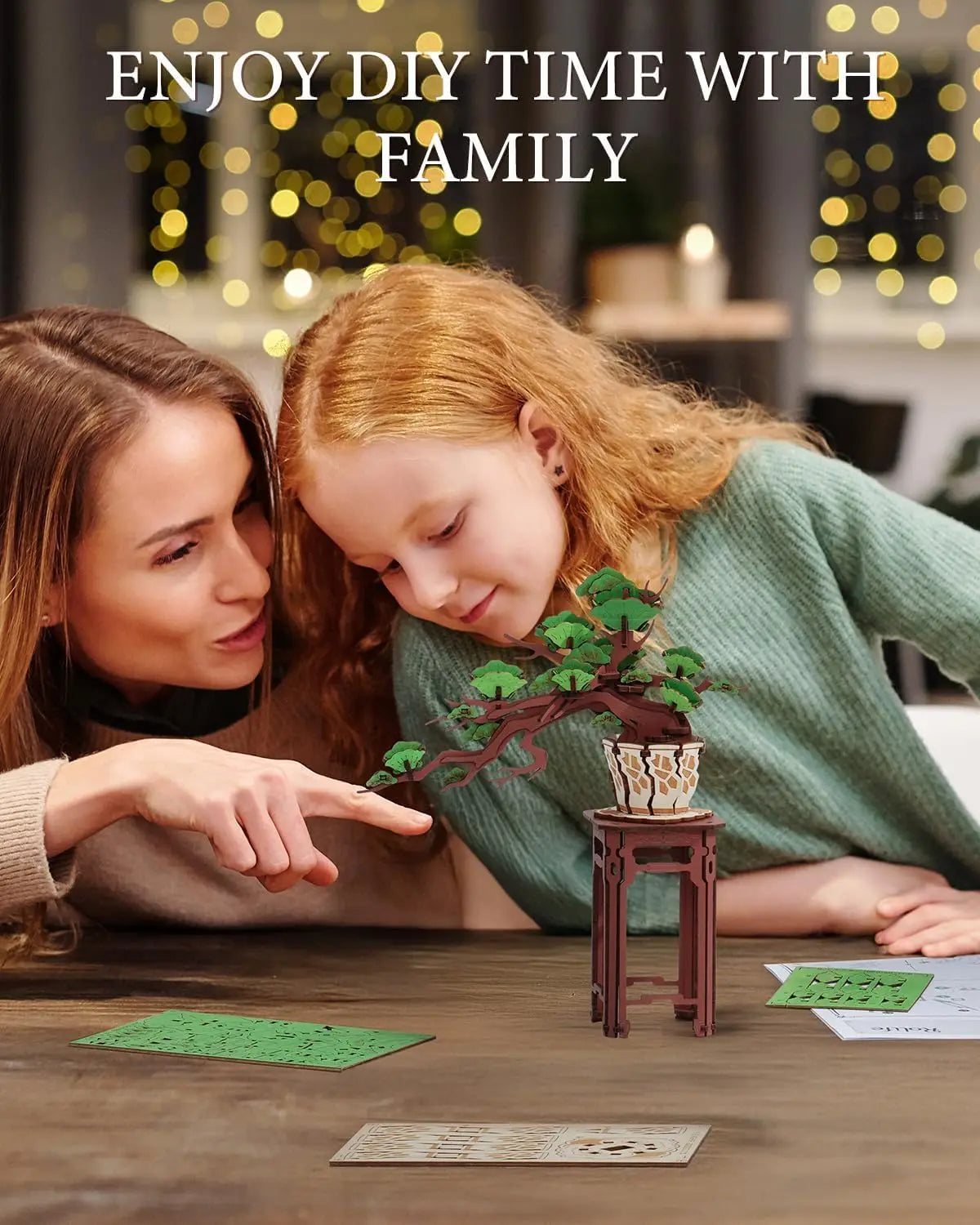 D Wooden Sakura Bonsai Puzzle Easy Assembly Evergreen