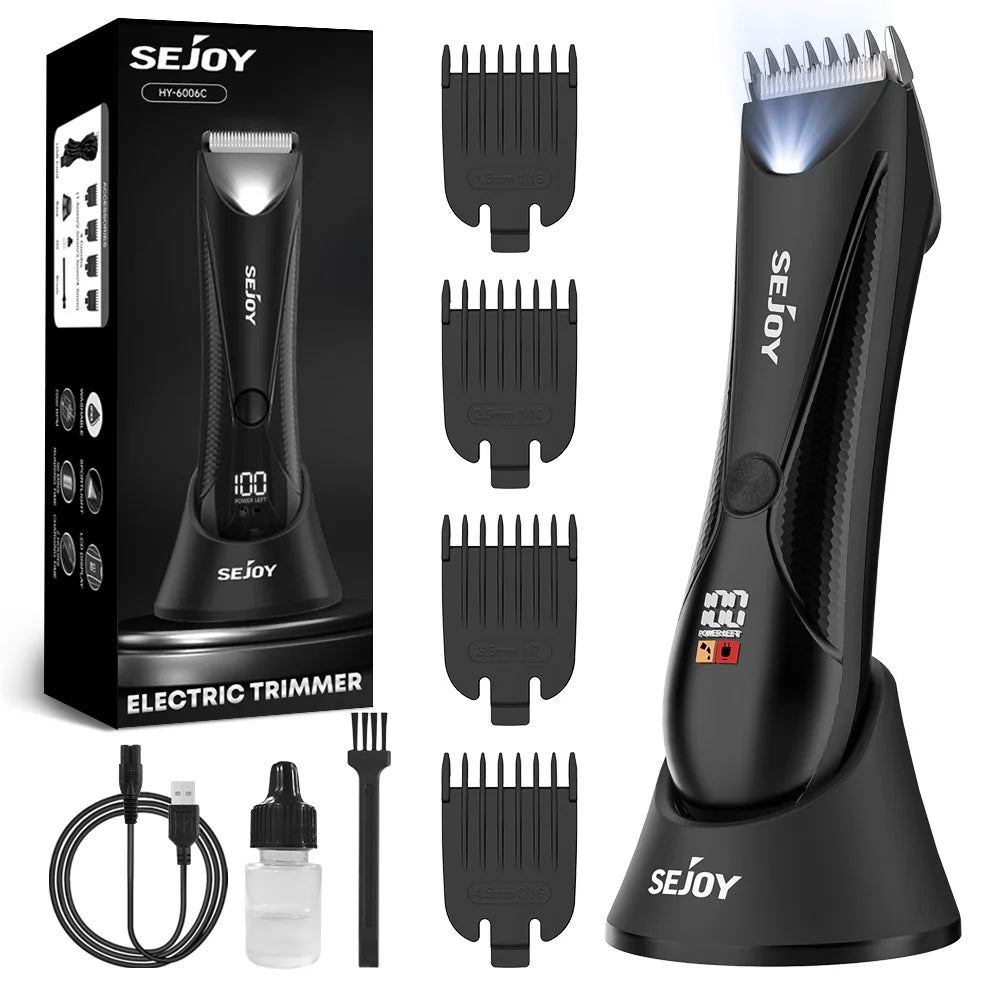 Body Hair Trimmer for Men Groin and Body Shaver Groomer Arm Beard Razor Rechargeable