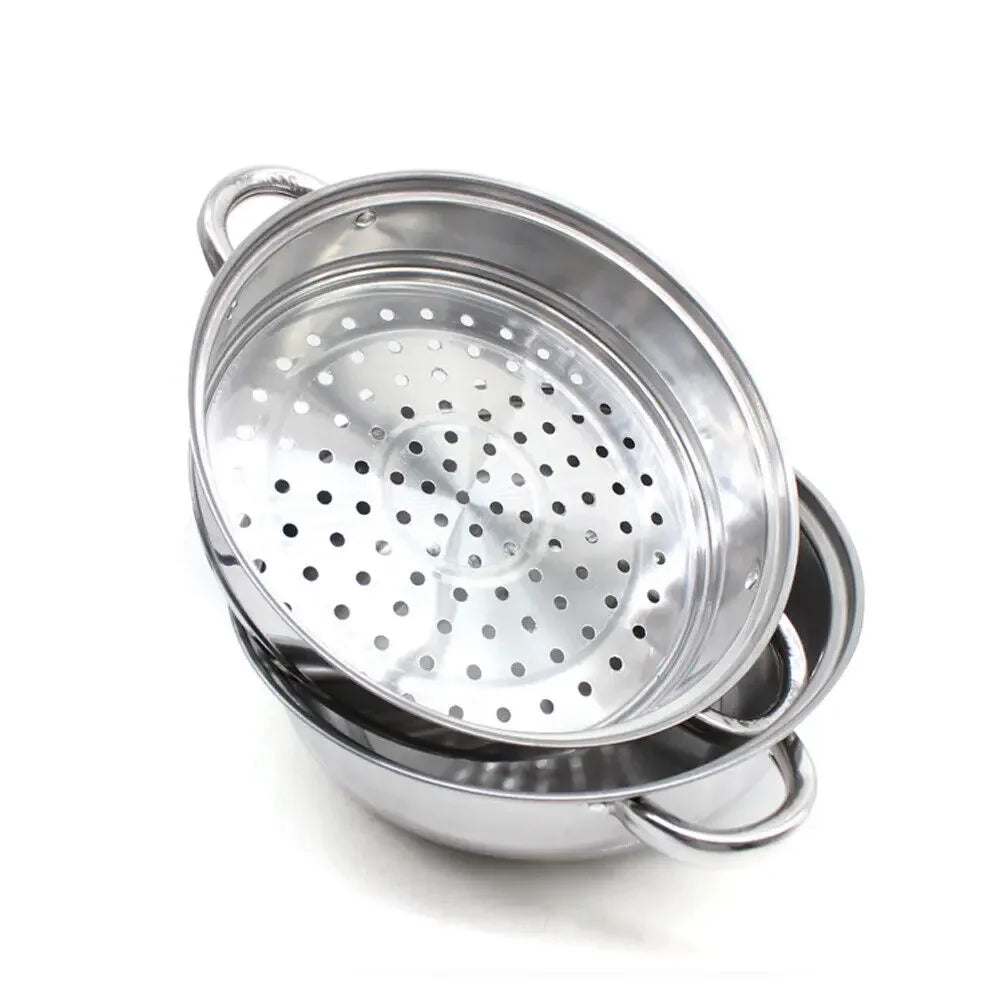 3-Tier Stainless Steel Steam Pot with Glass Lid