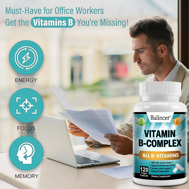 B Vitamins, Folic Acid & Vitamin C Supplement, Immune System Support, Mood Support