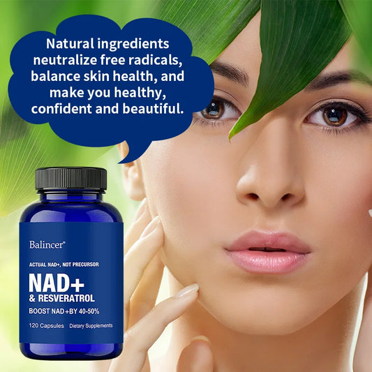 NAD Supplements, with Resveratrol + Vitamin B3,- Supports Cellular Health
