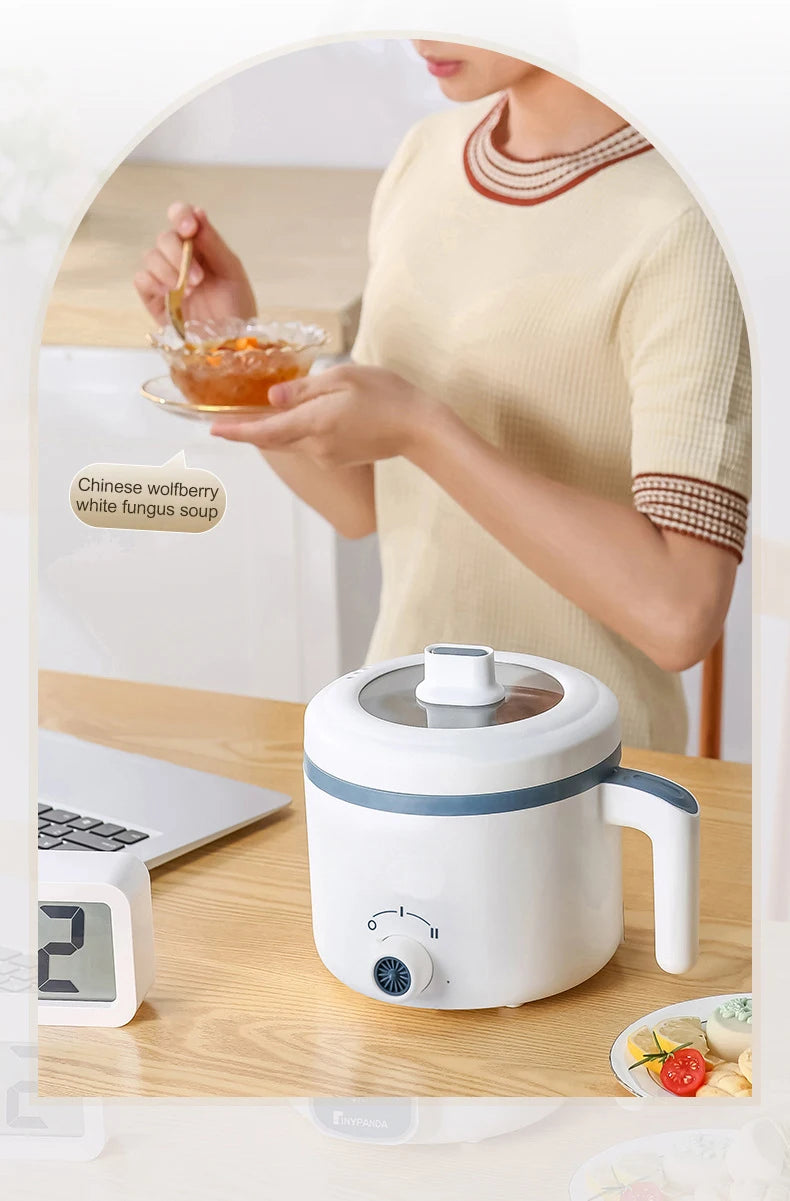 1.7L Electric Rice Cooker 1-2 People Household Non-stick Pan Single/Double Layer Hot Pot Cooking pot Electric Rice Cooker EU/US