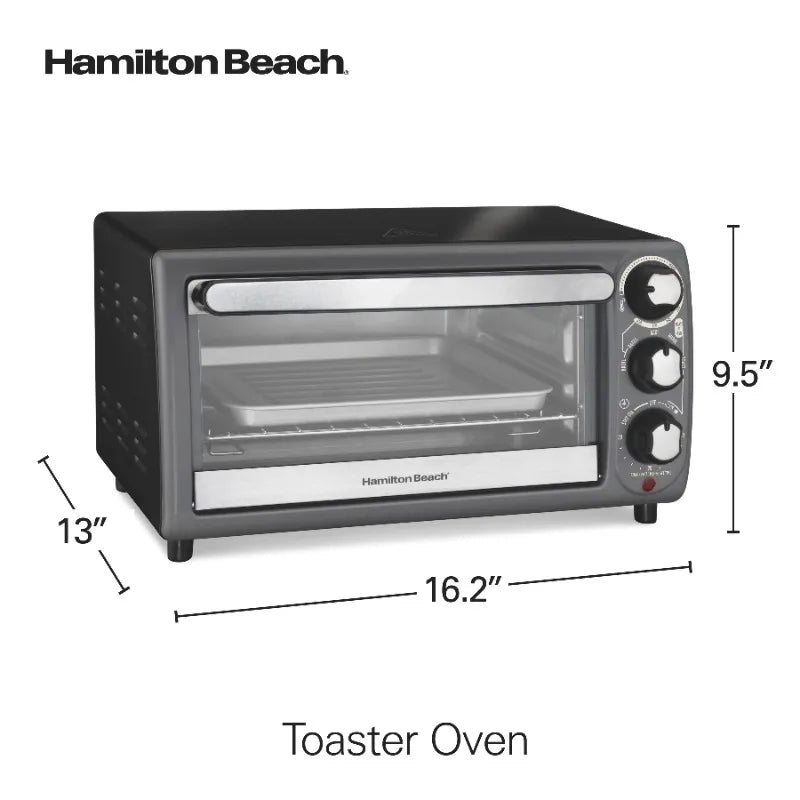 4 Slice Toaster Oven, with 5 Versatile Cooking Modes