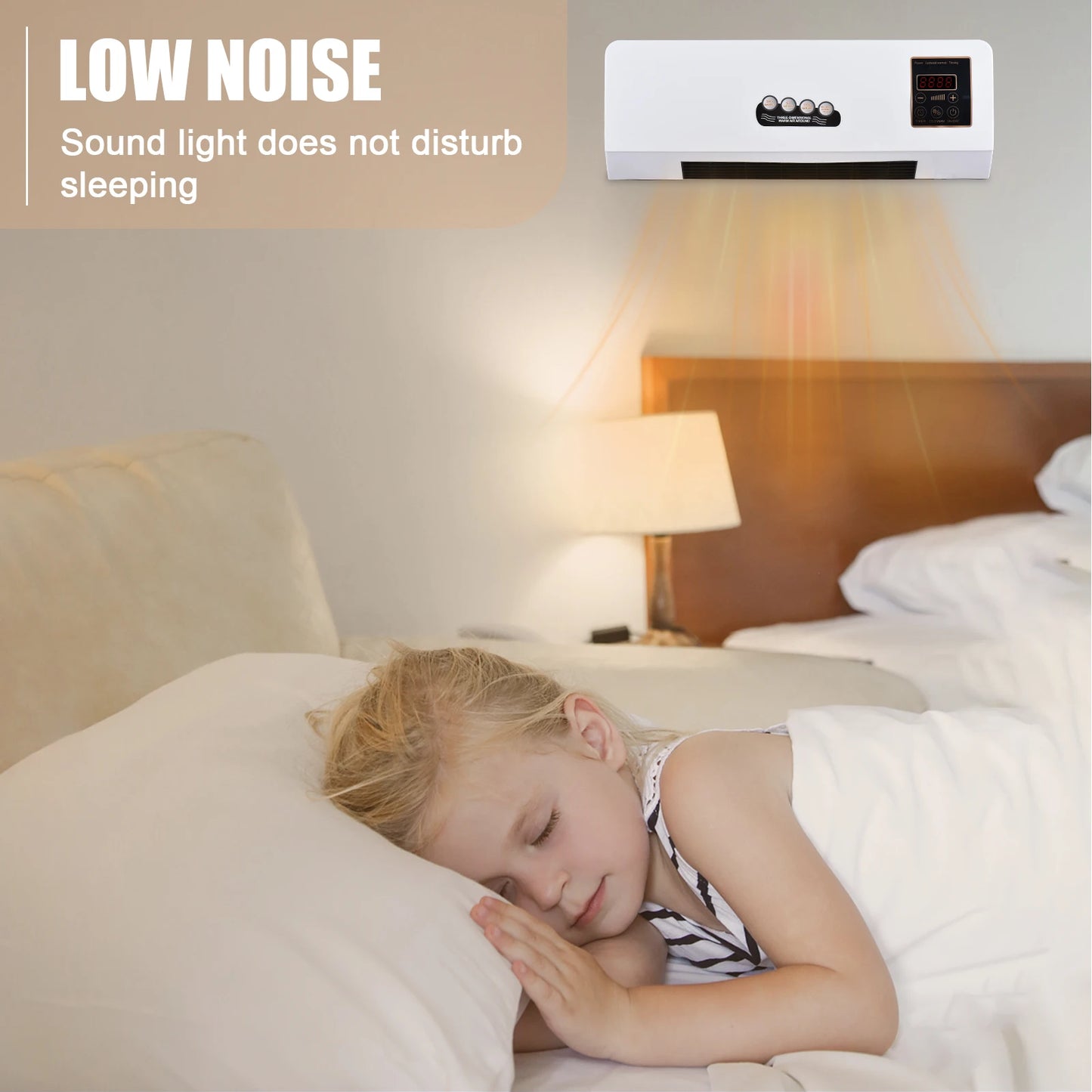 2-in-1 Heater and Fan Combo Timing Wall Mounted Electric Fan and Space Heater 1800W with Remote Control for Dormitory Home
