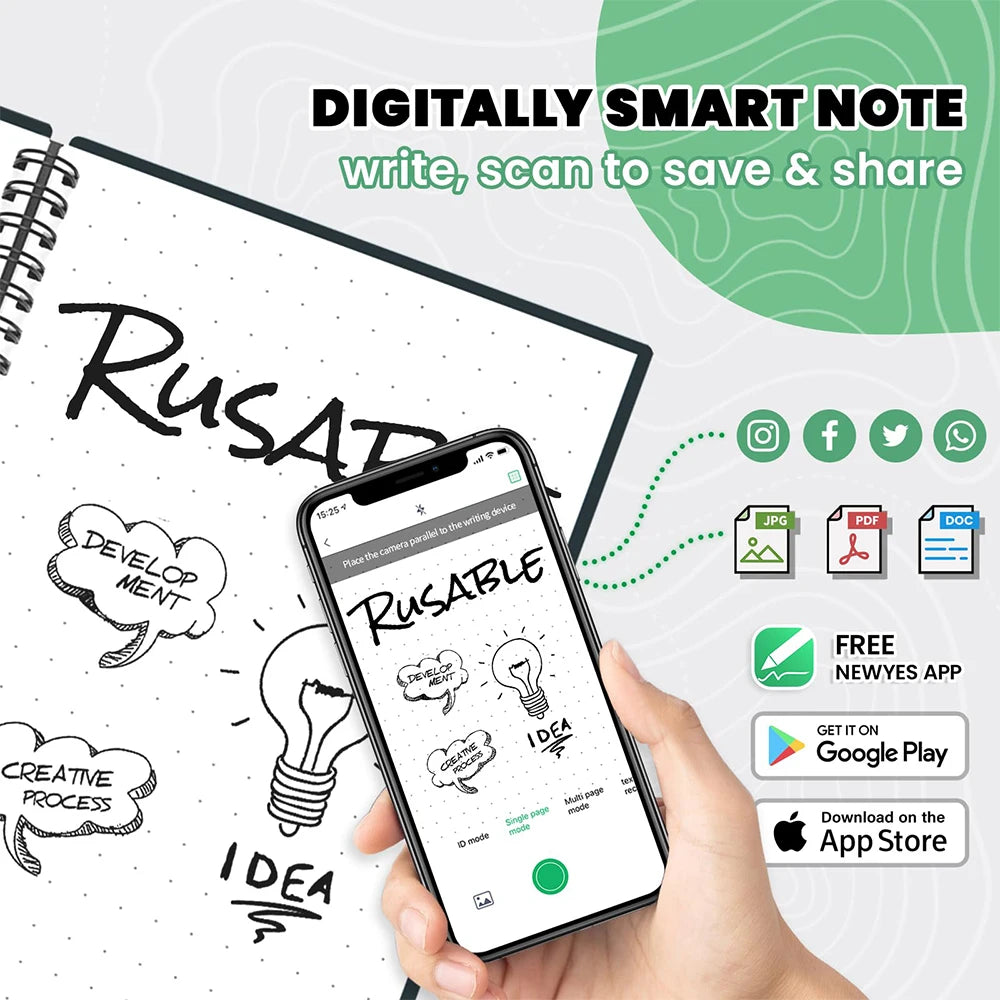 Reusable Smart Notebook, Rewritable Notepad for Student
