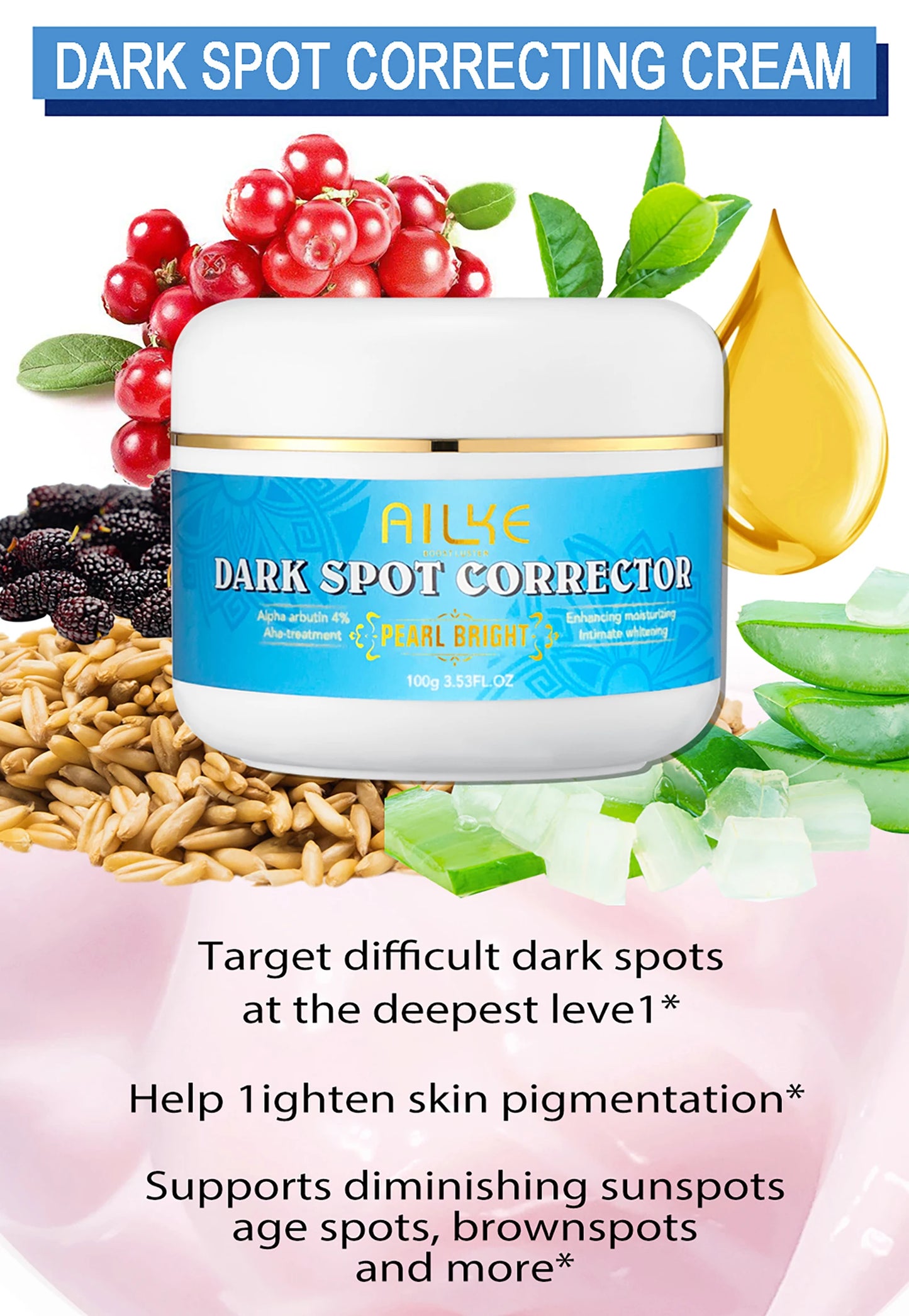 AILKE Multi Vitamin Brightening Body Lotion, Clean Skin With Vitamins A,E,B3,B5, Increase Radiance, Smooth, Moisturizer Cream