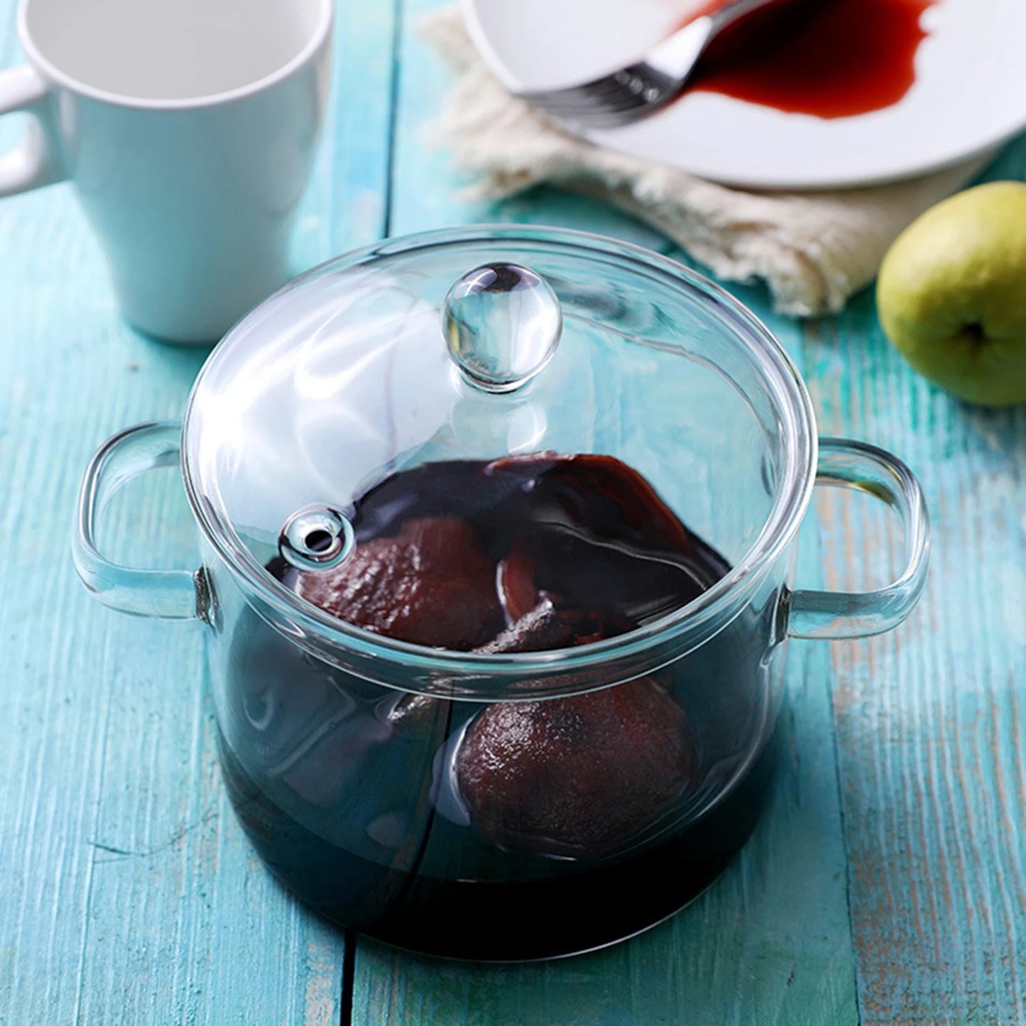 Glass Soup Pots Saucepan with Lid