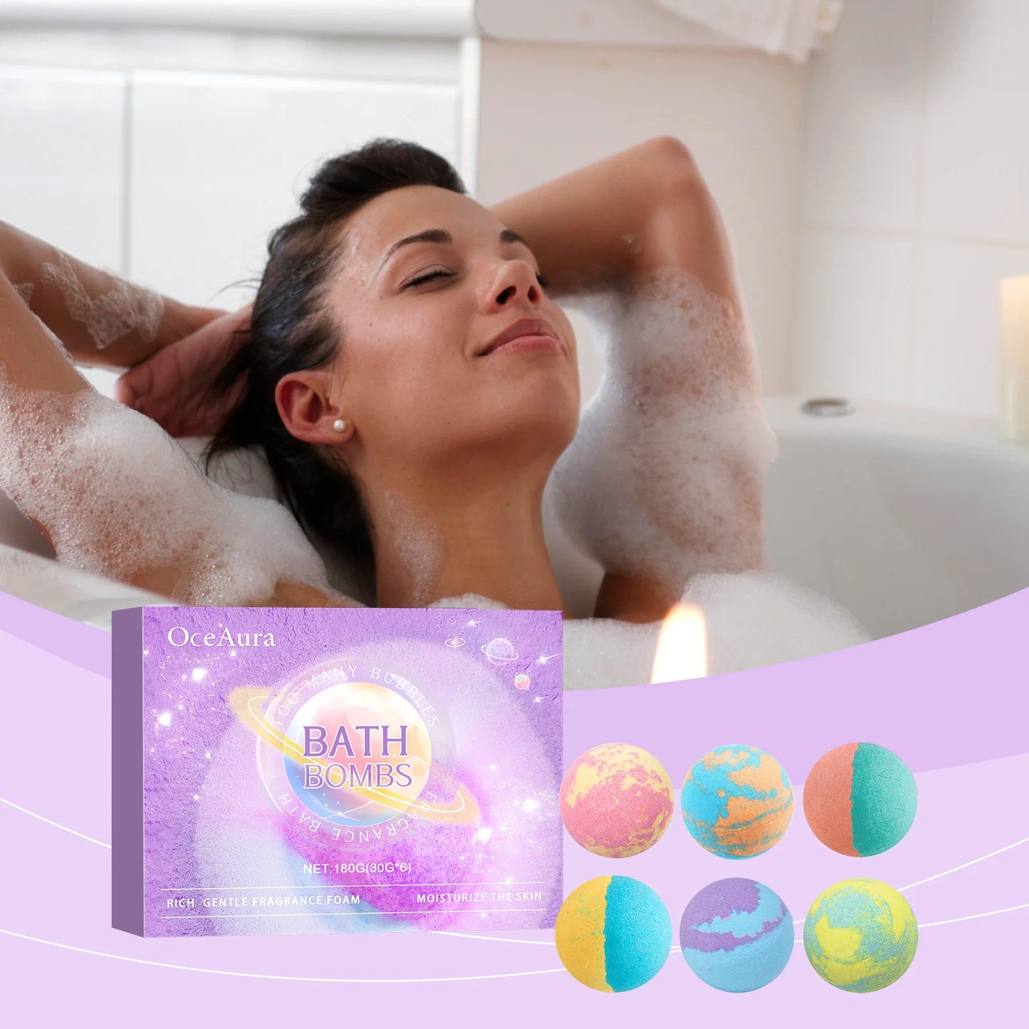 Bubble Salt Bath Ball Fragrance Moisturize Nourish Skin