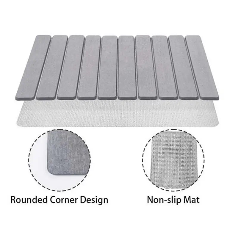 Shower Mat, Absorbent, Diatomite, Rubber backed