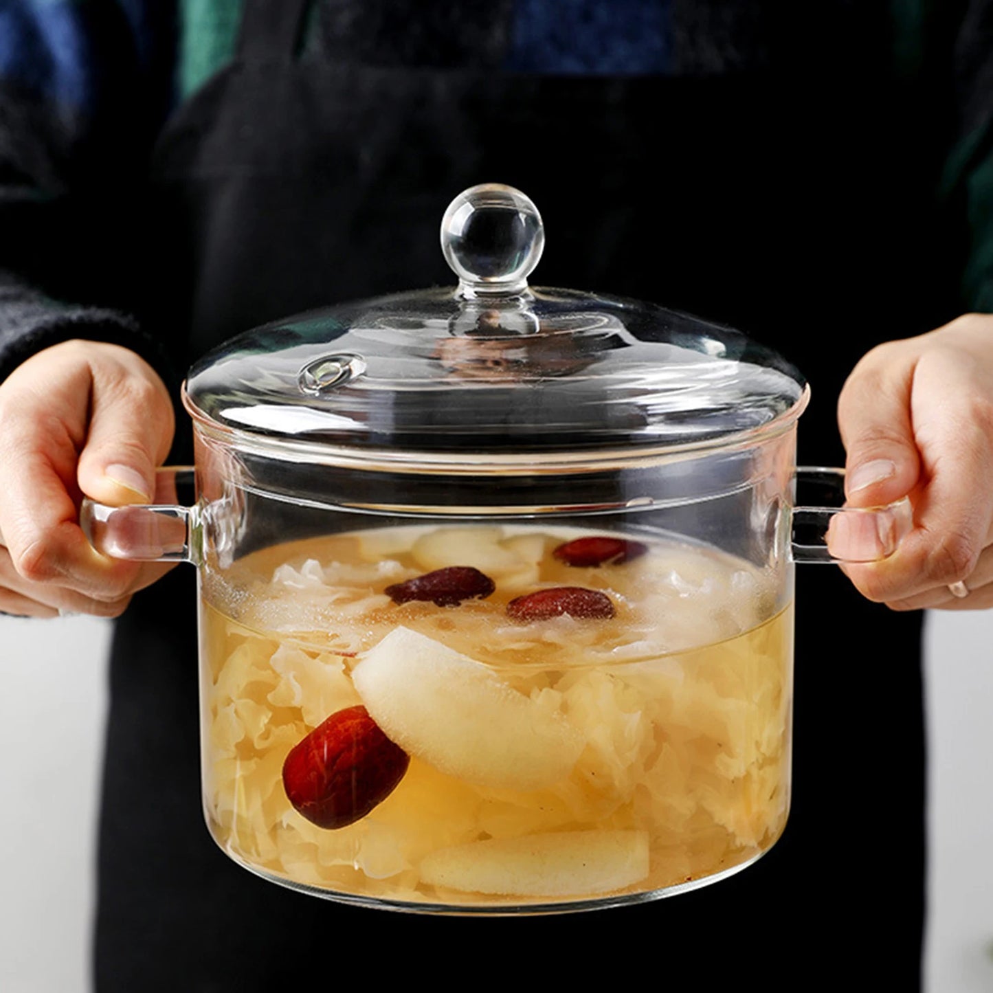 Glass Soup Pots Saucepan with Lid
