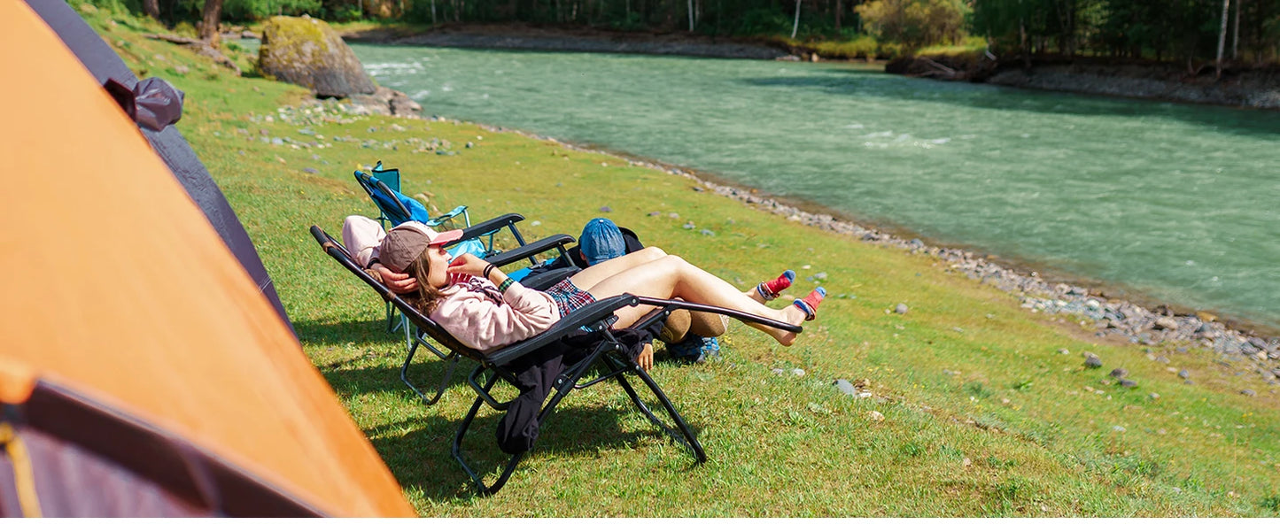 Zero Gravity Set of 2 Portable Recliner Camping Chairs