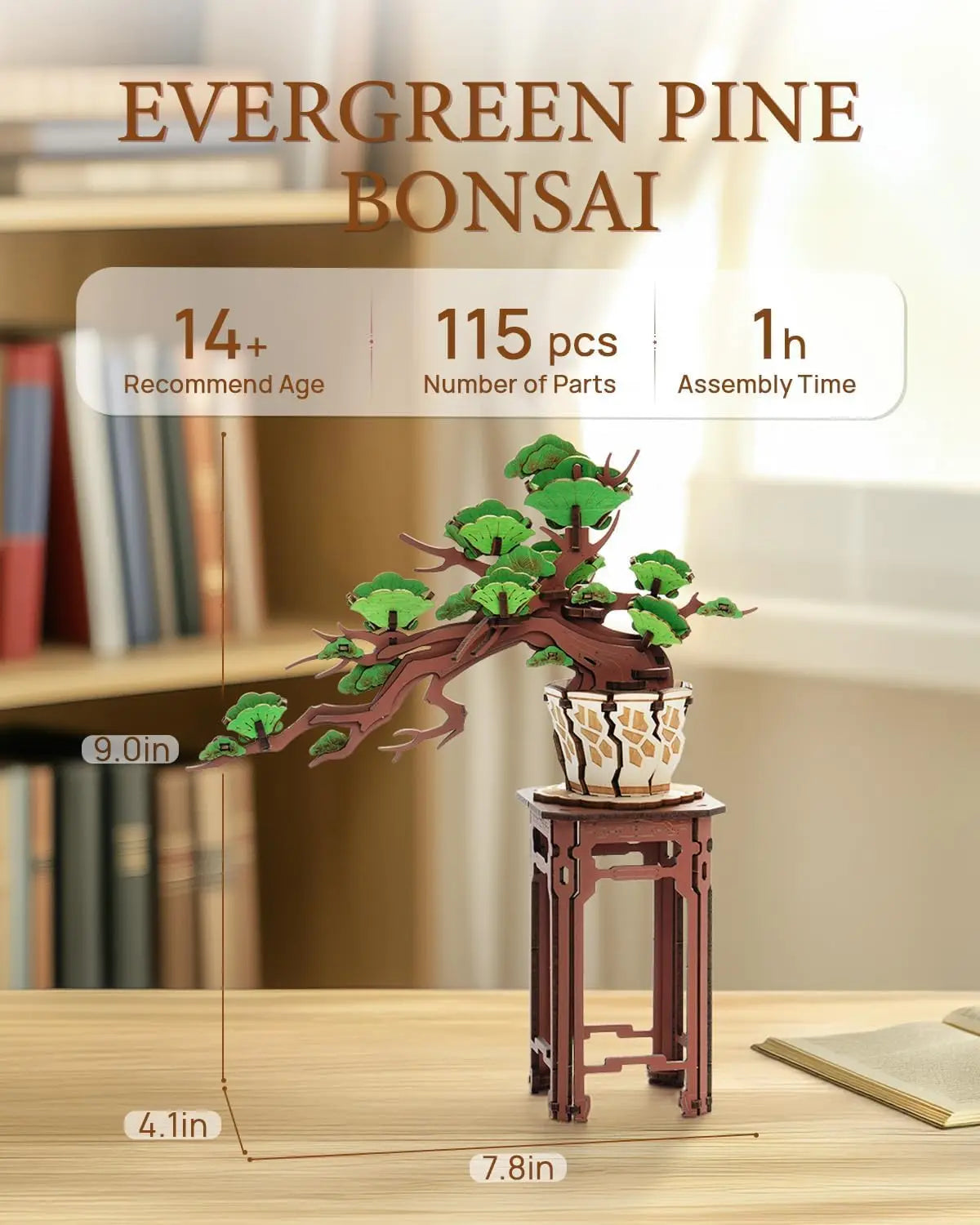 D Wooden Sakura Bonsai Puzzle Easy Assembly Evergreen