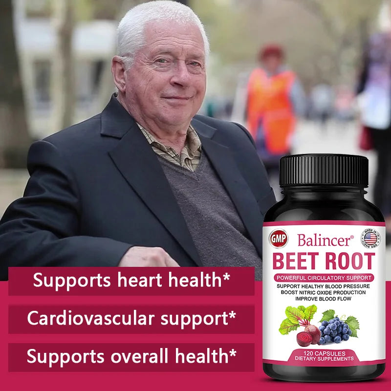 Beet Root Powder Extract + Black Pepper, Vitamin and Mineral Supplement,, Blood Pressure Health
