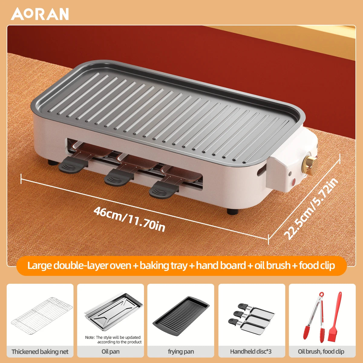 Portable Electric Smoke-free Indoor Barbecue Grill,