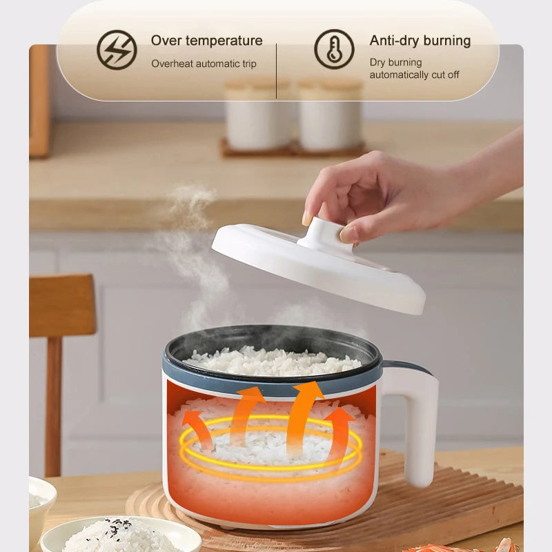 1.7L Electric Rice Cooker 1-2 People Household Non-stick Pan Single/Double Layer Hot Pot Cooking pot Electric Rice Cooker EU/US