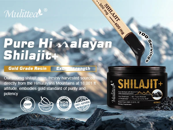 100% Pure shilajits with 85+ T& Fulvic Acid Support Immune, Brain Focus and Memoryrace Minerals
