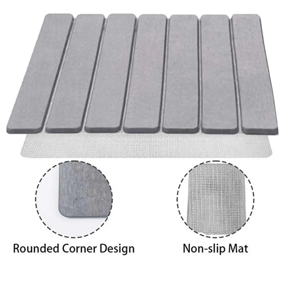 Shower Mat, Absorbent, Diatomite, Rubber backed