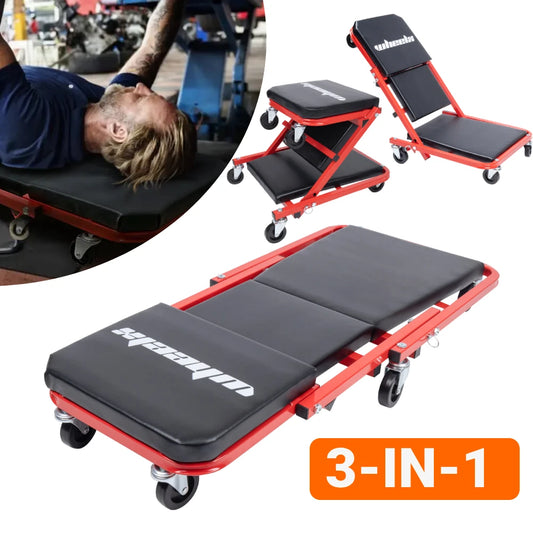 3-in-1 Mechanic Foldable Garage Chair