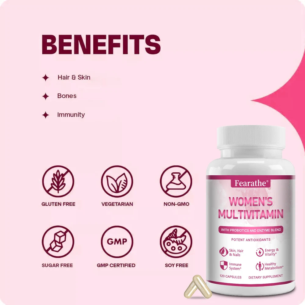Women's Multivitamin Energy Supplement, Skin, Nails, Hair,