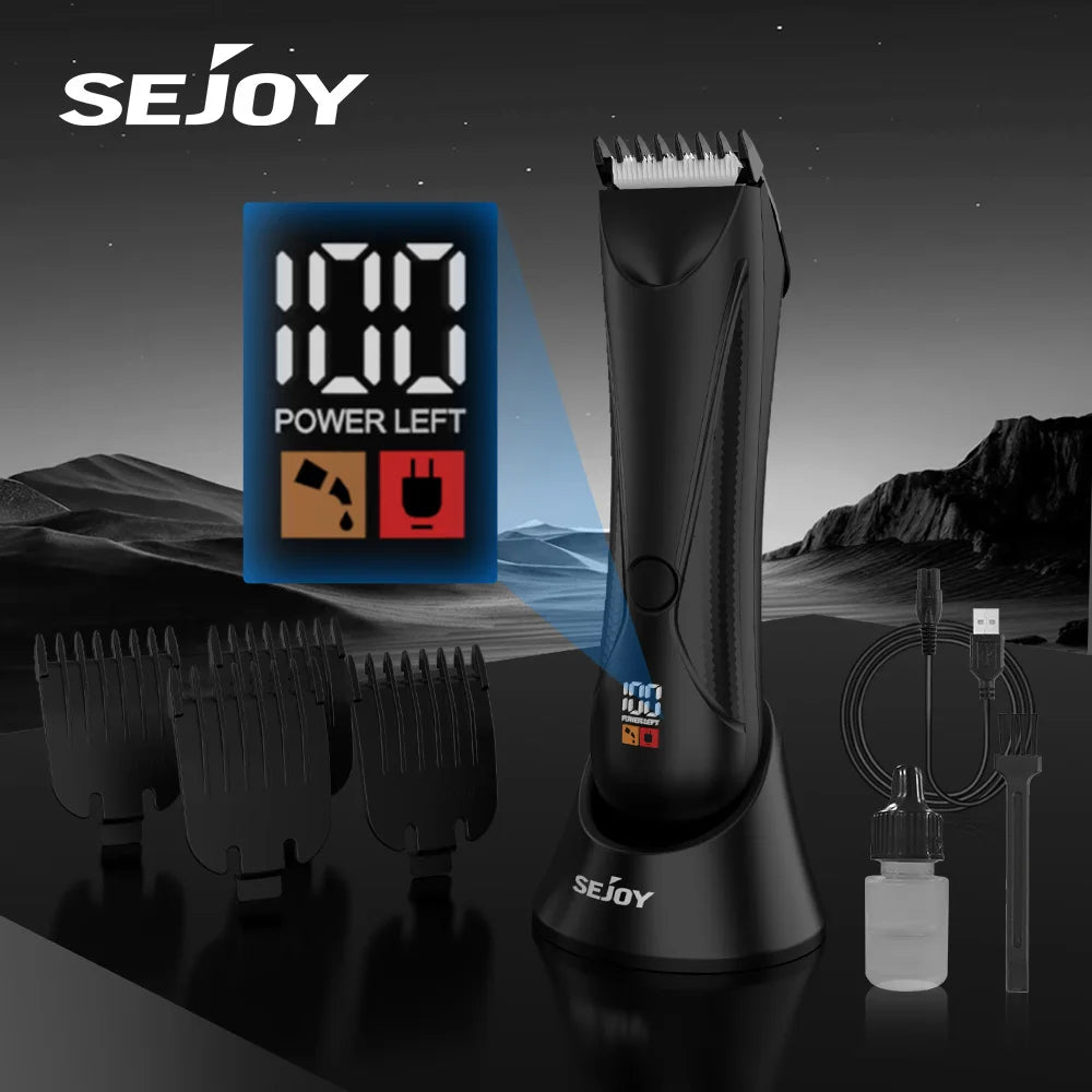 Body Hair Trimmer for Men Groin and Body Shaver Groomer Arm Beard Razor Rechargeable