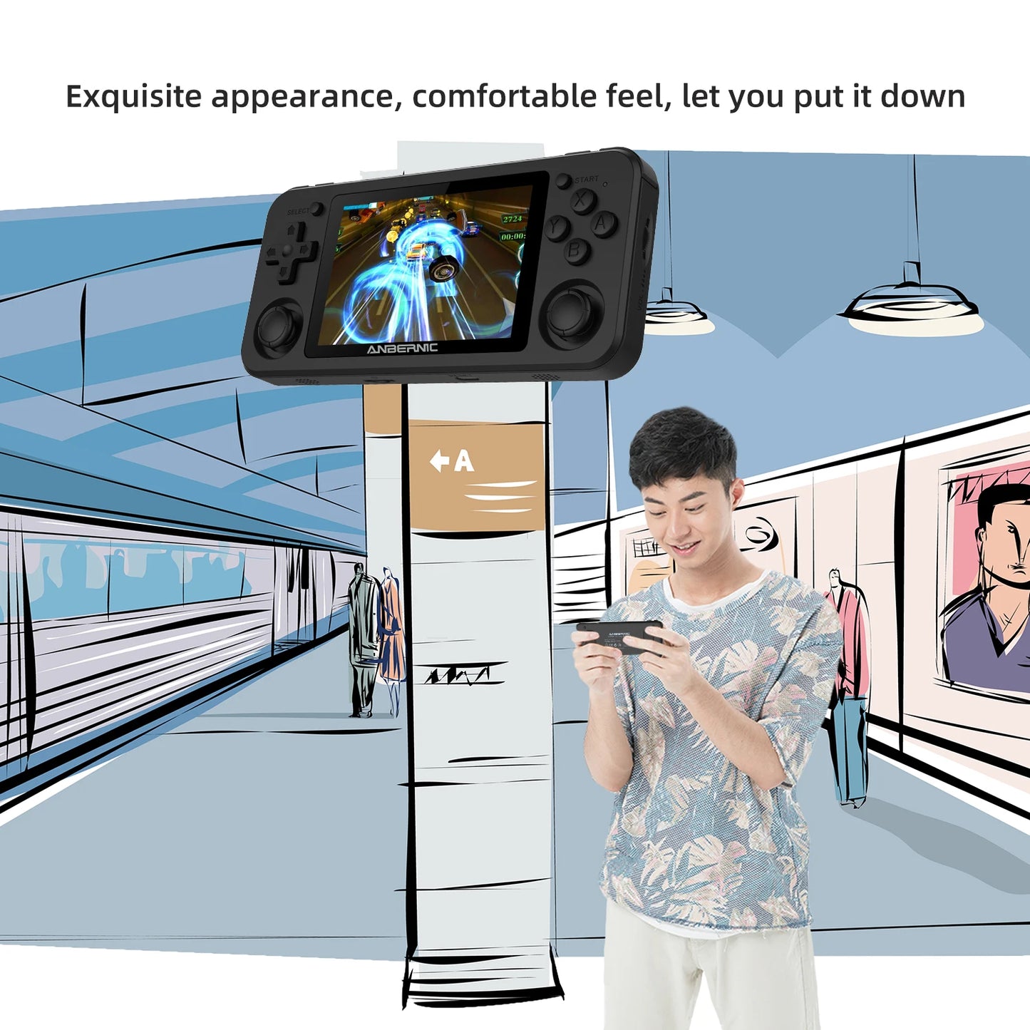 Handheld Retro Game Console RK3326 3.5 Inch IPS Screen 64G TF Card 2500 Classic Games 3500 mAh