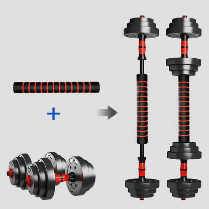 Adjustable Dumbbell to Barbell Sets Strength Training