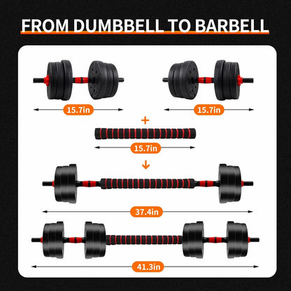 Adjustable Dumbbell to Barbell Sets Strength Training
