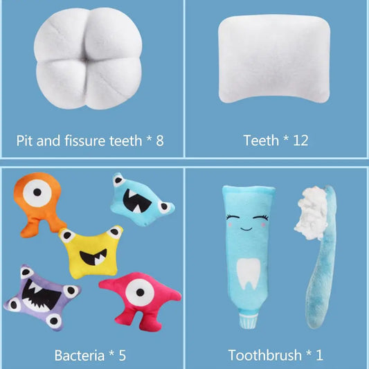 Dentist Toys for Preschool Educational Children Role Play Toys Teeth  Brushing Toys Cute Early Education Cartoon Tooth Brushin