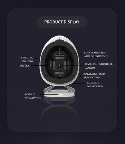 3D AI Facial Skin Analyzer Detection Skin Problem Diagnosis 8 Spectrum Professional Analysis Beauty Salon Equipment