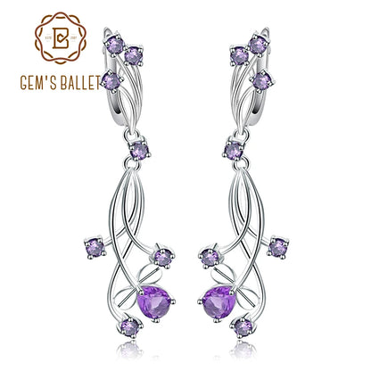 Flower Design 3.89t Natural Sky Blue Topaz Gemstone Drop Earrings For Bridal 925 Sterling Silver Wedding Jewelry