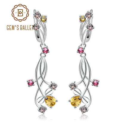 Flower Design 3.89t Natural Sky Blue Topaz Gemstone Drop Earrings For Bridal 925 Sterling Silver Wedding Jewelry