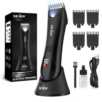 Body Hair Trimmer for Men Groin and Body Shaver Groomer Arm Beard Razor Rechargeable
