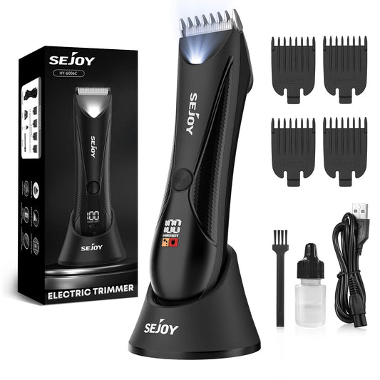Body Hair Trimmer for Men Groin and Body Shaver Groomer Arm Beard Razor Rechargeable