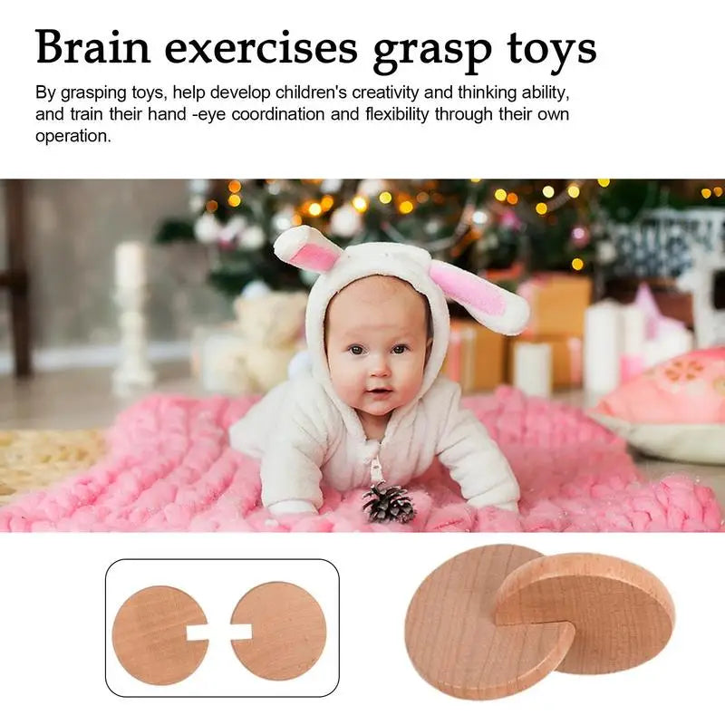 Baby Toys Wooden Interlocking Discs Learning Early Educational Toys For Children Kids Toddlers Easy Grip