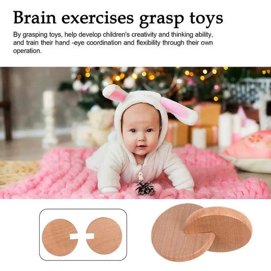 Baby Toys Wooden Interlocking Discs Learning Early Educational Toys For Children Kids Toddlers Easy Grip