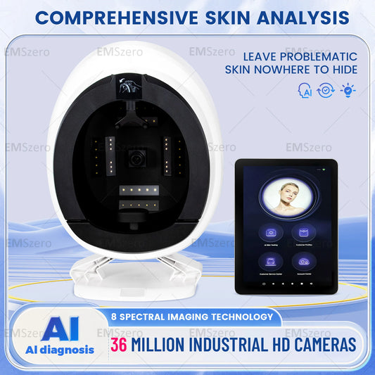 3D AI Facial Skin Analyzer Detection Skin Problem Diagnosis 8 Spectrum Professional Analysis Beauty Salon Equipment
