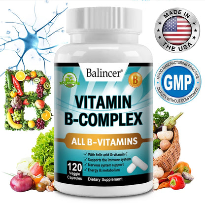B Vitamins, Folic Acid & Vitamin C Supplement, Immune System Support,  Mood Support