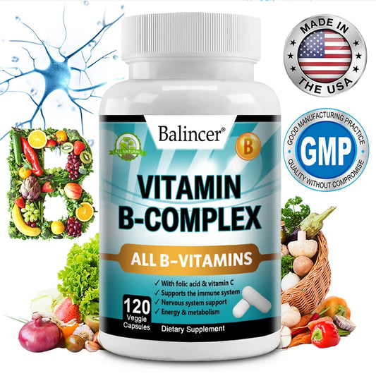 B Vitamins, Folic Acid & Vitamin C Supplement, Immune System Support,  Mood Support