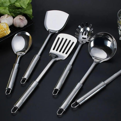 Kitchen Utensils Wok Spatula Ladle Tool Set  Stainless Steel Accessory Cookware  Set