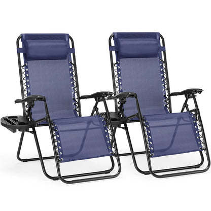 Zero Gravity Set of 2 Portable Recliner Camping  Chairs